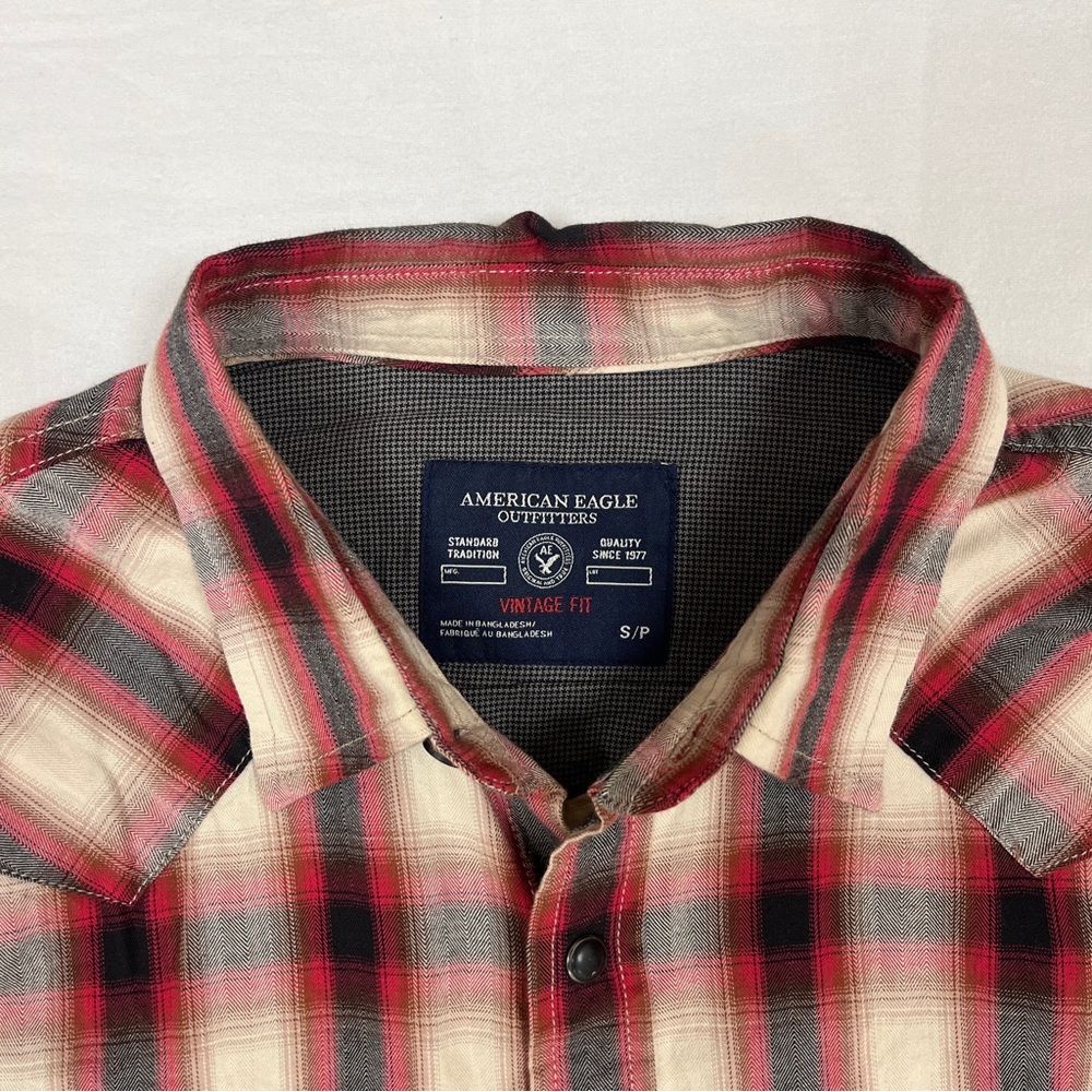 American Eagle Western Button Down Plaid Shirt Vi… - image 7
